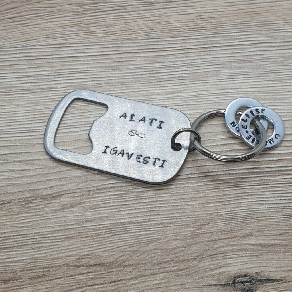Keyring with opener