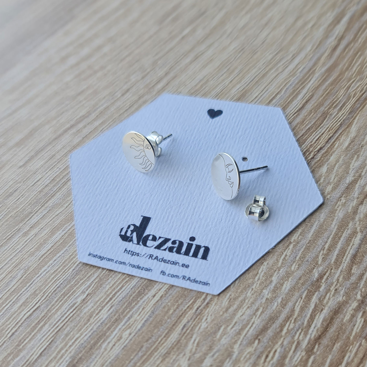 Moon & Sun silver earrings - Image 4