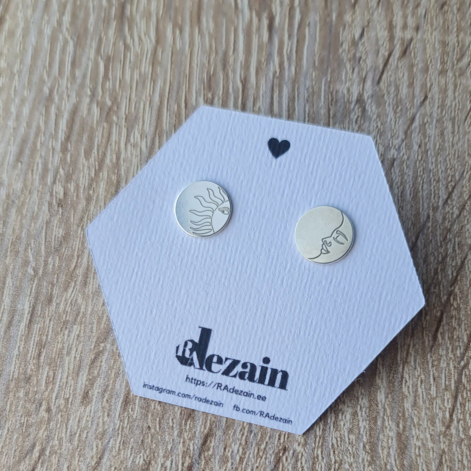 Moon & Sun silver earrings - Image 3