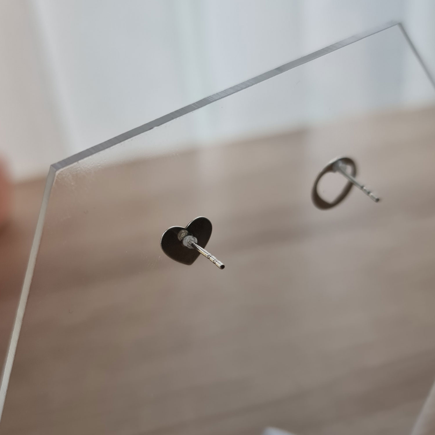 Sterling silver earrings with hearts - Image 5