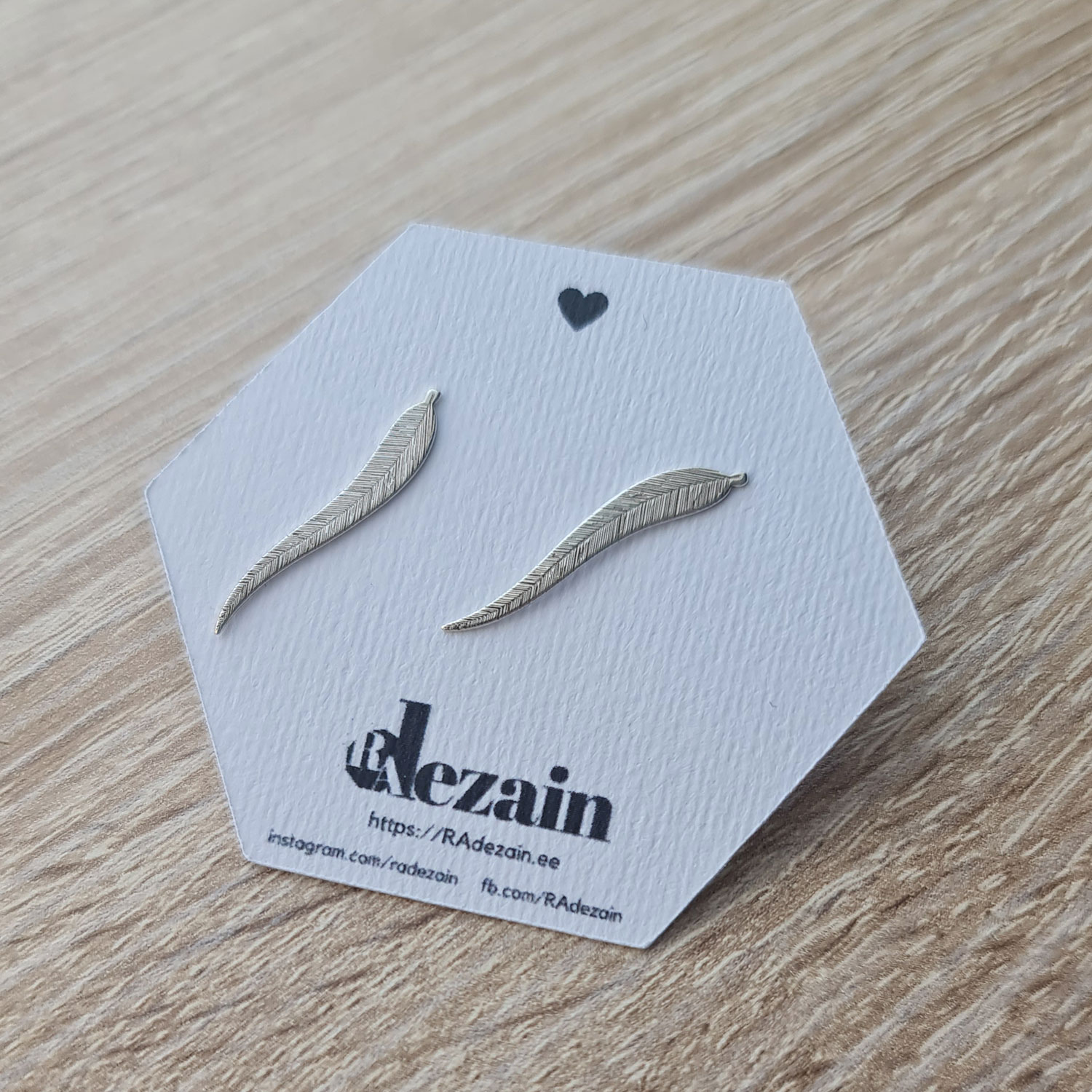 Sterling silver earring above the ear - feather - Image 6