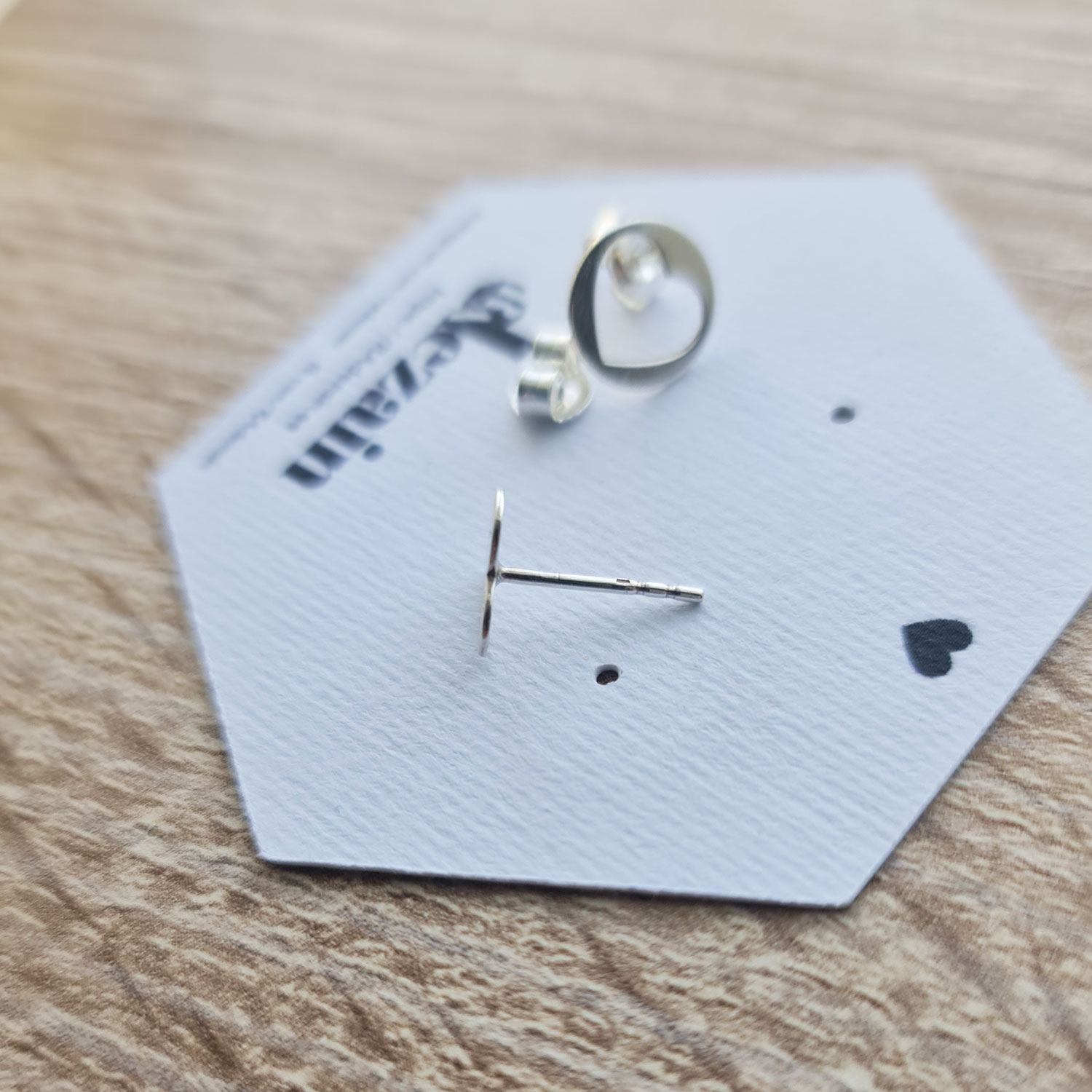 Sterling silver earrings with hearts - Image 6