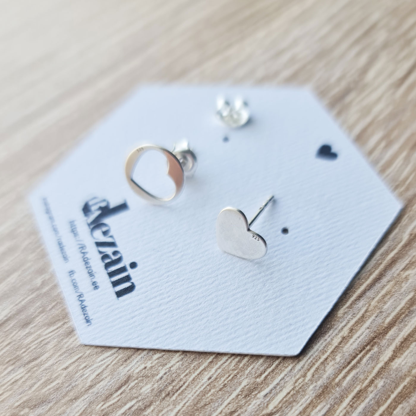 Sterling silver earrings with hearts - Image 7
